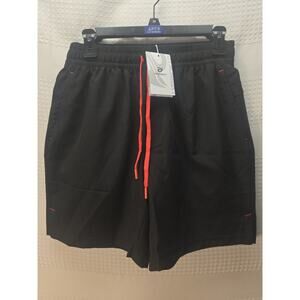 Gymsmart Mens Shorts Size Small Black Red Trim Drawstring